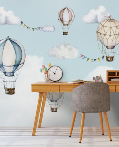 cute hot air balloon wallpaper mural