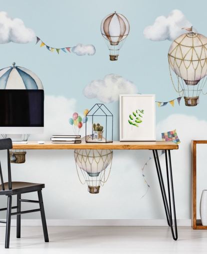 cute hot air balloon wallpaper mural cute hot air balloon wallpaper mural
