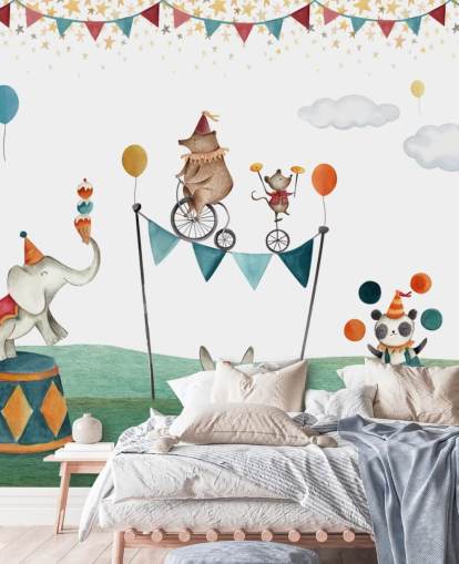 cute circus wallpaper mural