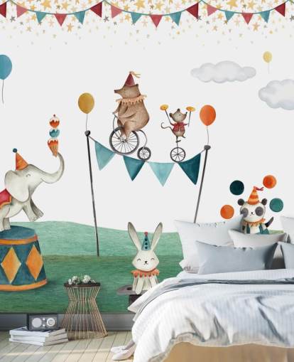 cute circus wallpaper mural