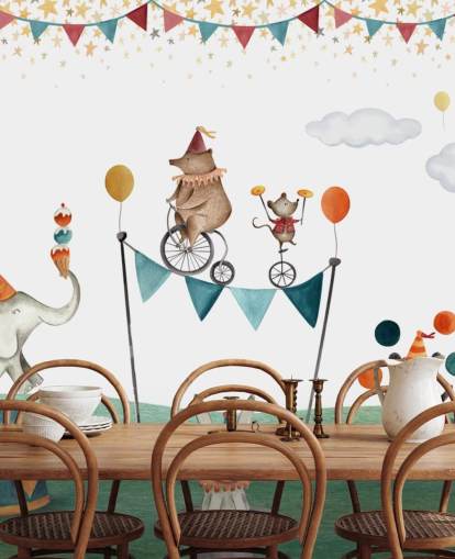 cute circus wallpaper mural
