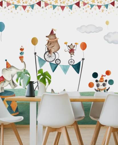 cute circus wallpaper mural