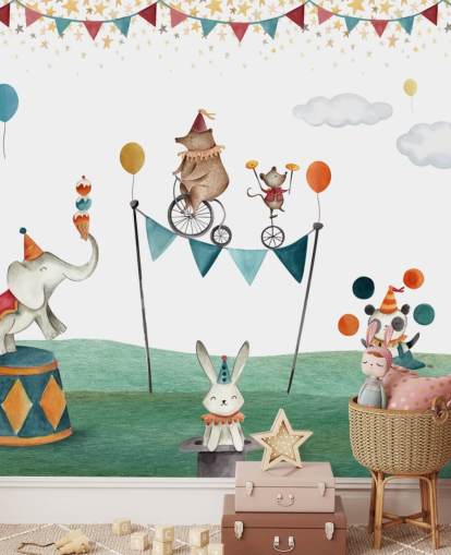cute circus wallpaper mural
