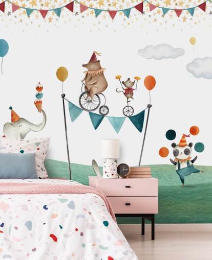 cute circus wallpaper mural