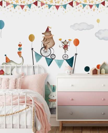 cute circus wallpaper mural