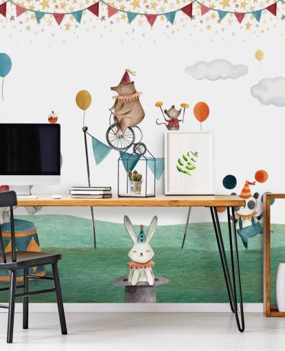 cute circus wallpaper mural