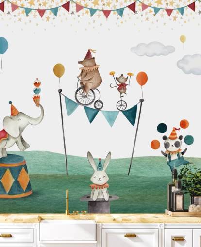 cute circus wallpaper mural