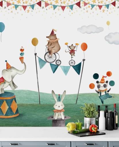 cute circus wallpaper mural