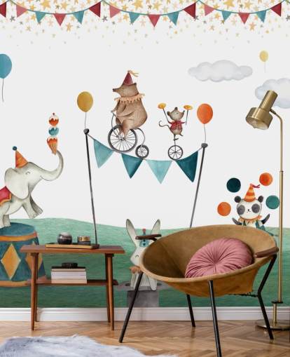 cute circus wallpaper mural