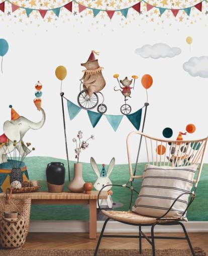 cute circus wallpaper mural