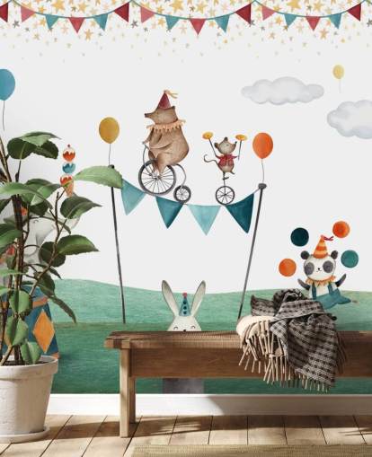 cute circus wallpaper mural