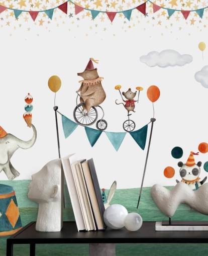 cute circus wallpaper mural