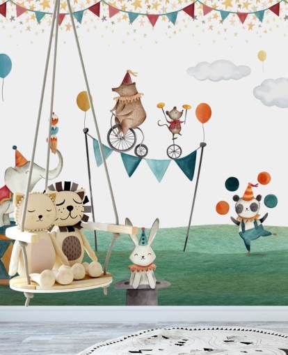 cute circus wallpaper mural