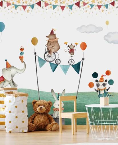 cute circus wallpaper mural