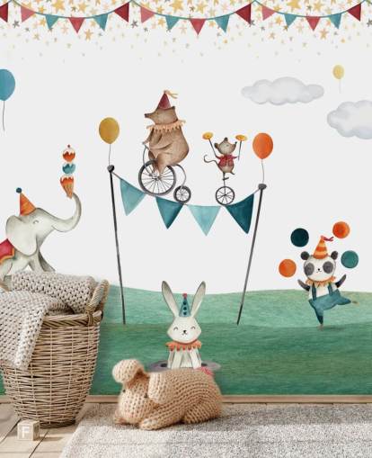 cute circus wallpaper mural