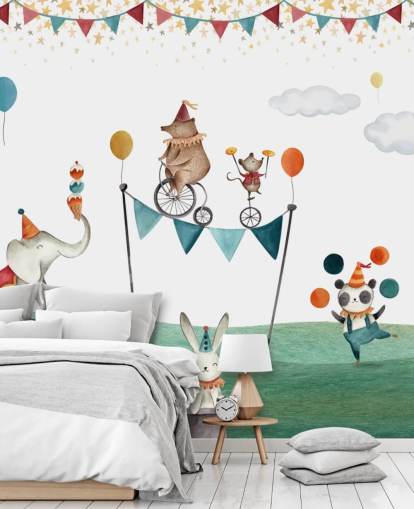 cute circus wallpaper mural
