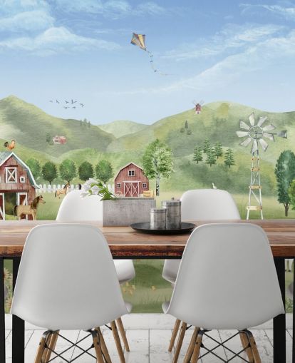 bonito mural de papel pintado de granja bonito mural de papel pintado de granja