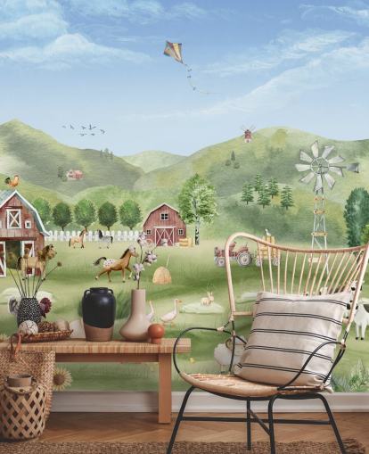 bonito mural de papel pintado de granja bonito mural de papel pintado de granja