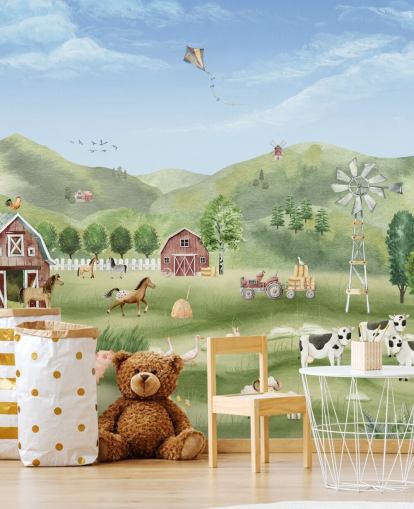 niedliches Farm-Tapeten-Wandbild