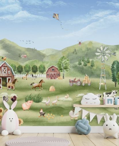 niedliches Farm-Tapeten-Wandbild