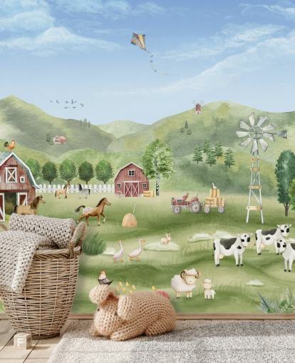 niedliches Farm-Tapeten-Wandbild