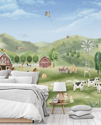 cute farm wallpaper mural cute farm wallpaper mural