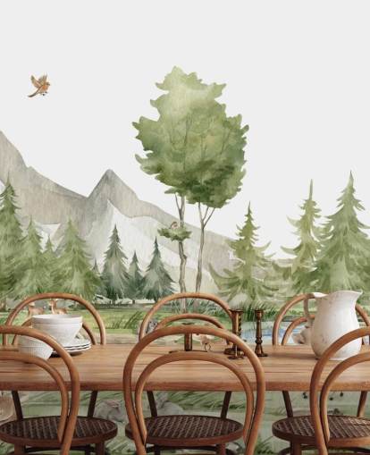 cute woodland animal wallpaper mural