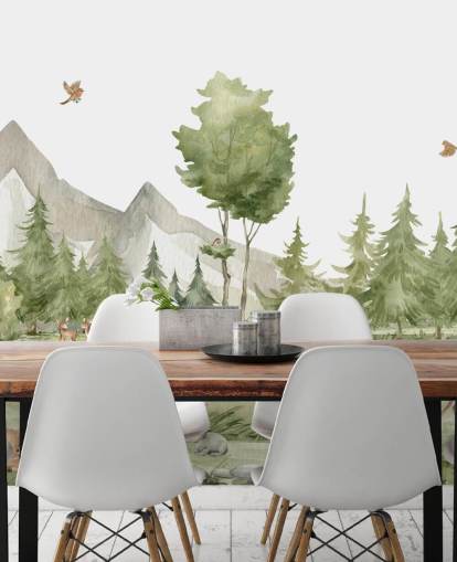 cute woodland animal wallpaper mural
