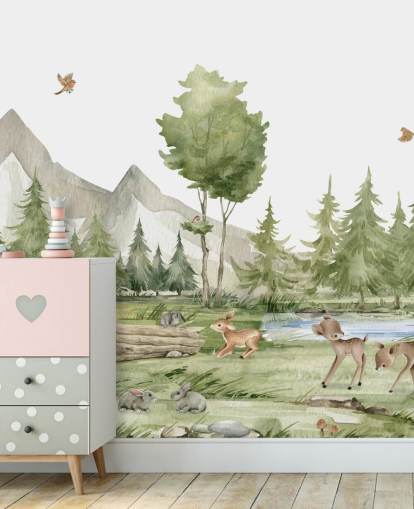 joli papier peint animalier des bois