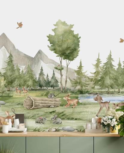 cute woodland animal wallpaper mural cute woodland animal wallpaper mural