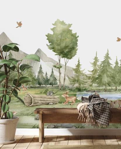 cute woodland animal wallpaper mural cute woodland animal wallpaper mural