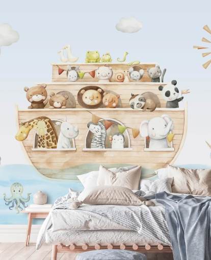 noahs ark djur tapet väggmålning noahs ark djur tapet väggmålning