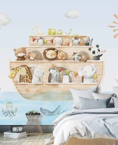 noahs ark animal wallpaper mural