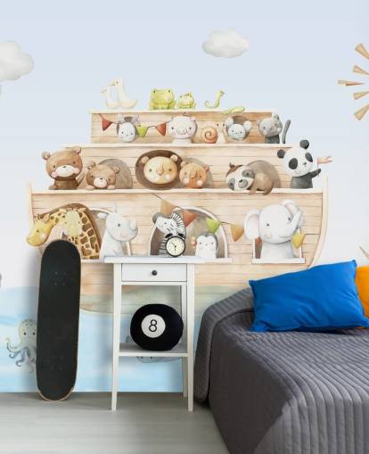 Tapeten-Wandbild mit Tiermotiv in der Arche Noah