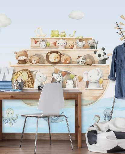 noahs ark animal wallpaper mural