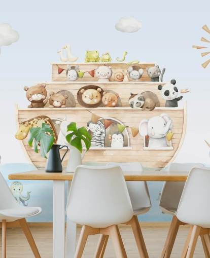 noahs ark djur tapet väggmålning