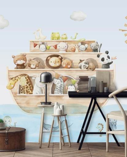 noahs ark animal wallpaper mural