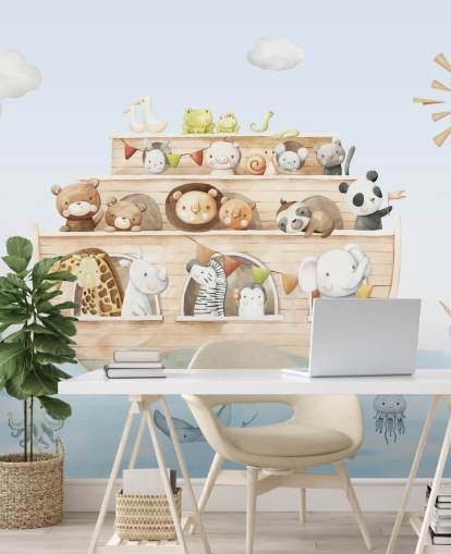 noahs ark animal wallpaper mural