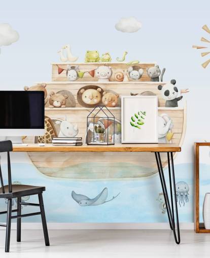 noahs ark animal wallpaper mural