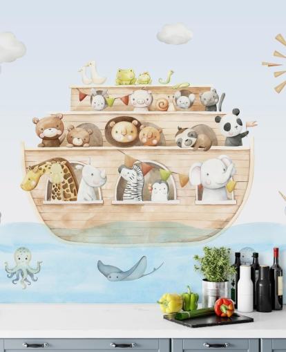 noahs ark animal wallpaper mural