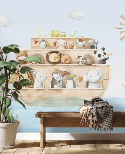 noahs ark animal wallpaper mural