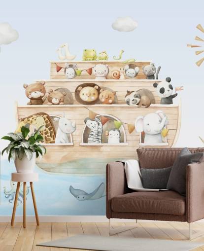 noahs ark animal wallpaper mural
