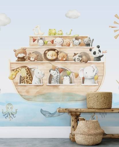 noahs ark animal wallpaper mural