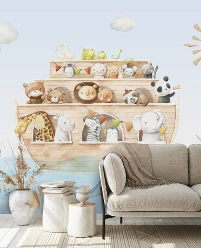 noahs ark animal wallpaper mural