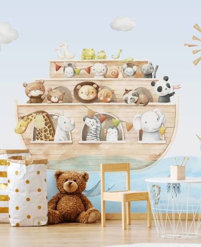 noahs ark animal wallpaper mural