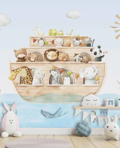 noahs ark animal wallpaper mural