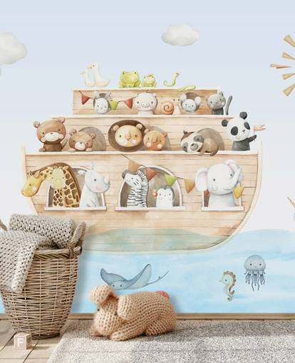 noahs ark animal wallpaper mural