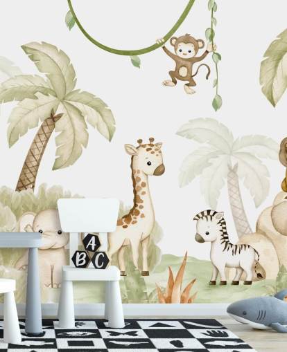 joli papier peint animalier safari