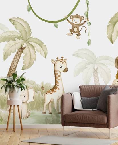 cute safari animal wallpaper mural cute safari animal wallpaper mural