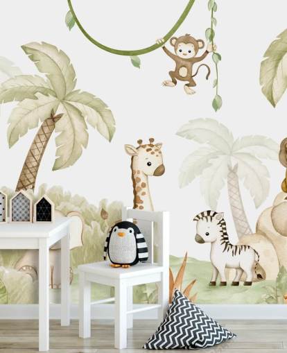 cute safari animal wallpaper mural cute safari animal wallpaper mural